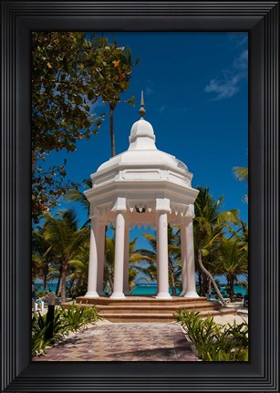 Framed Wedding gazebo, Riu Palace, Bavaro Beach, Higuey, Punta Cana, Dominican Republic Print