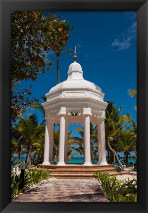 Framed Wedding gazebo, Riu Palace, Bavaro Beach, Higuey, Punta Cana, Dominican Republic Print