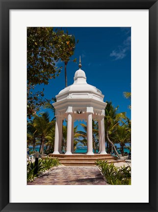 Framed Wedding gazebo, Riu Palace, Bavaro Beach, Higuey, Punta Cana, Dominican Republic Print