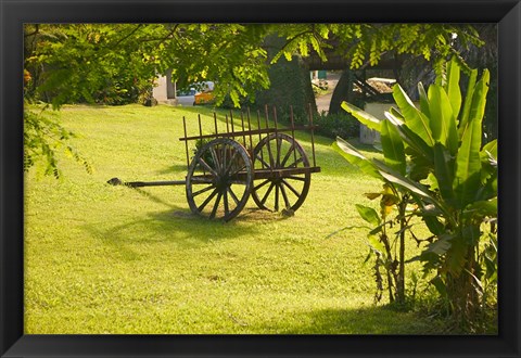 Framed Domaine de Severin Rum Distillery, and Sugar Cane Cart, Guadaloupe, Caribbean Print