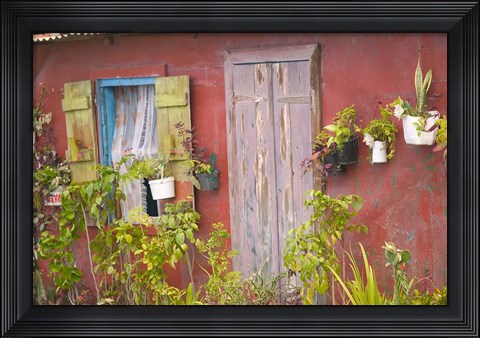 Framed Fisherman&#39;s House on Malendure Beach, Basse-Terre, Guadaloupe, Caribbean Print