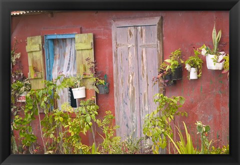 Framed Fisherman&#39;s House on Malendure Beach, Basse-Terre, Guadaloupe, Caribbean Print