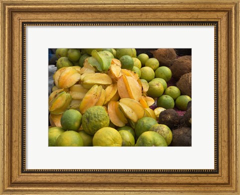 Framed Star Fruit and Citrus Fruits, Grenada, Caribbean Print