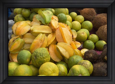 Framed Star Fruit and Citrus Fruits, Grenada, Caribbean Print