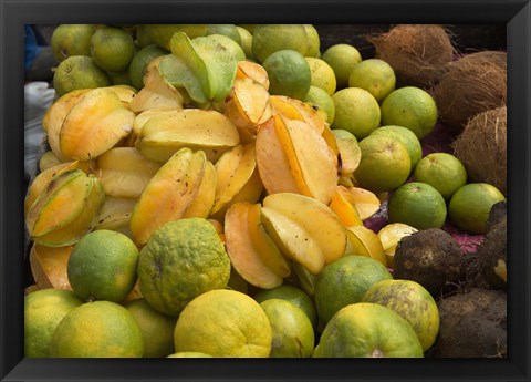 Framed Star Fruit and Citrus Fruits, Grenada, Caribbean Print