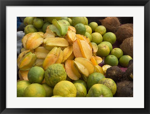 Framed Star Fruit and Citrus Fruits, Grenada, Caribbean Print