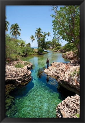 Framed Alligator Hole, Black River Town, Jamaica, Caribbean Print