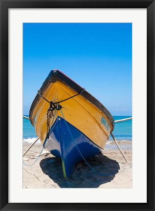 Framed Fishing Boats, Treasure Beach, Jamaica South Coast Print