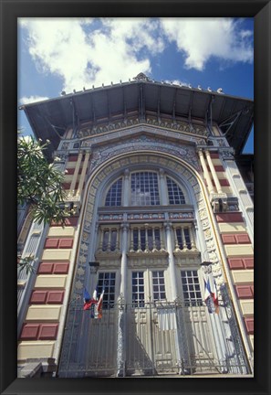 Framed Biblioteque Schoekher, Fort De  Martinique, Caribbean Print