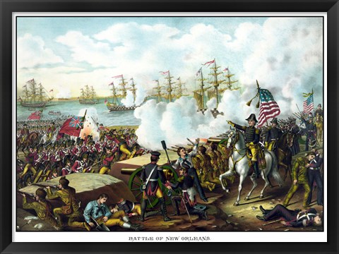 Framed Battle of New Orleans, 1812 Print