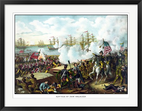 Framed Battle of New Orleans, 1812 Print