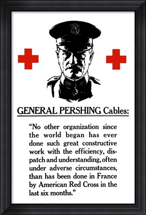 Framed General John Pershing Print
