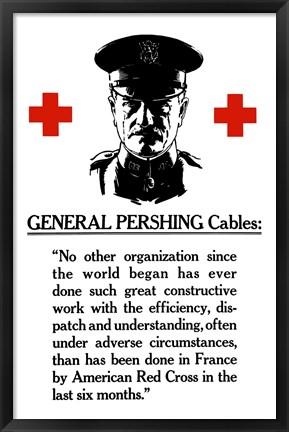 Framed General John Pershing Print