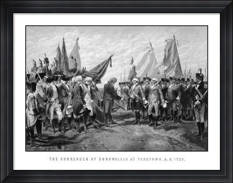 Framed Surrender of British Troops - Revolutionary War Print