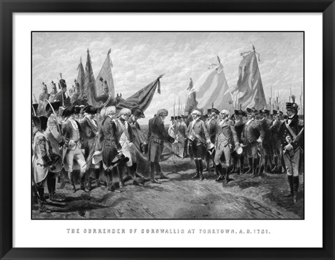 Framed Surrender of British Troops - Revolutionary War Print