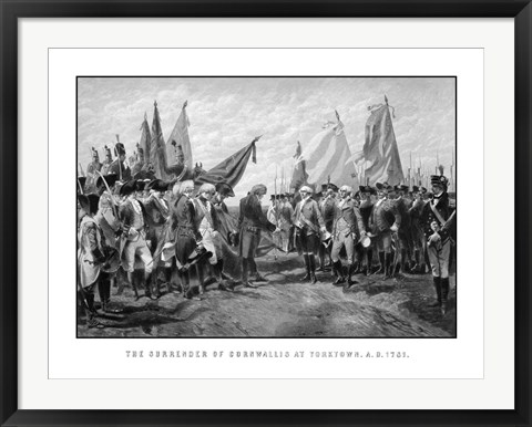 Framed Surrender of British Troops - Revolutionary War Print