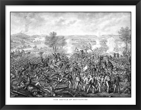 Framed Battle of Gettysburg (vintage) Print