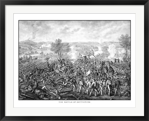 Framed Battle of Gettysburg (vintage) Print