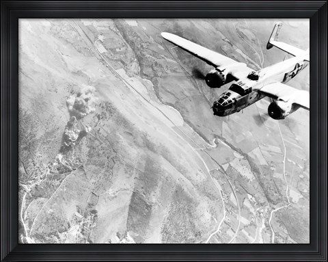 Framed B-25 bomber During WWII Print