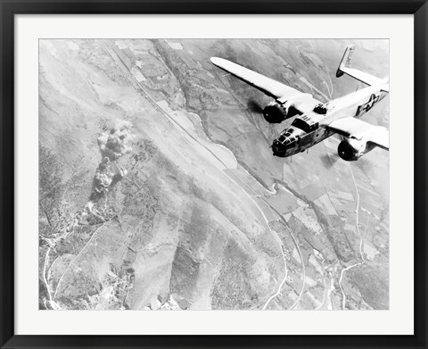 Framed B-25 bomber During WWII Print