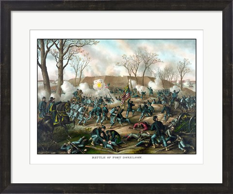 Framed Civil War Print of The Battle of Fort Donelson Print