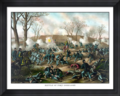 Framed Civil War Print of The Battle of Fort Donelson Print