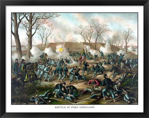 Framed Civil War Print of The Battle of Fort Donelson Print