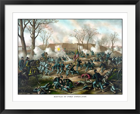 Framed Civil War Print of The Battle of Fort Donelson Print