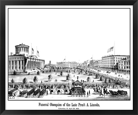 Framed Funeral Procession of President Lincoln Print