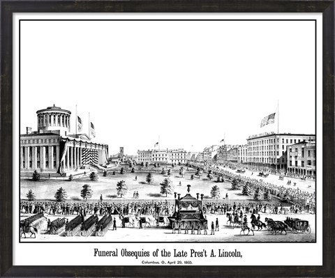 Framed Funeral Procession of President Lincoln Print