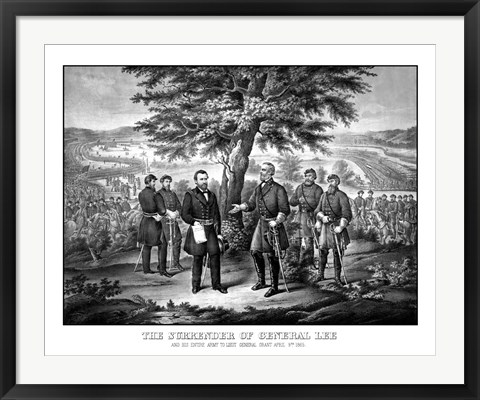 Framed Surrender of General Robert E Lee to General Ulysses S Grant Print