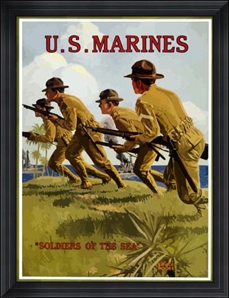 Framed U.S. Marines - Soldiers of the Sea Print