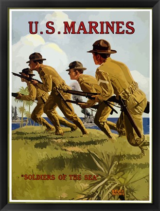 Framed U.S. Marines - Soldiers of the Sea Print