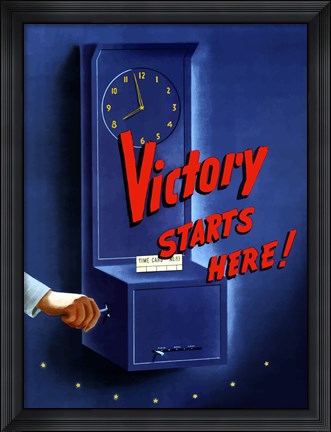 Framed Victory Starts Here Print