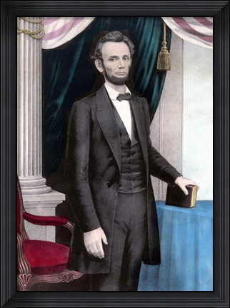 Framed President Abraham Lincoln -Civil War Era (color) Print