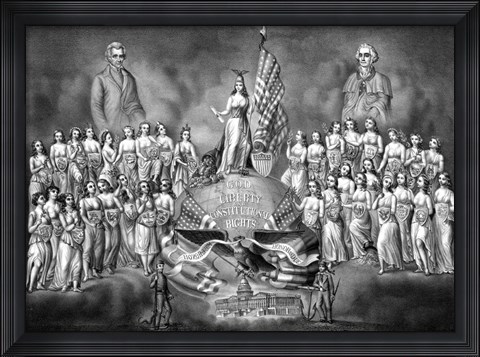 Framed God, Liberty and Constitutional Rights Print