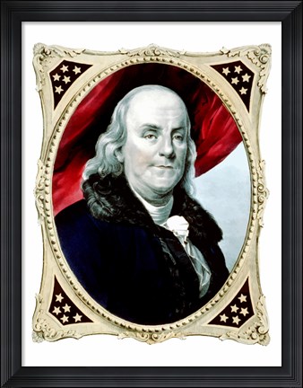 Framed Benjamin Franklin (color) Print