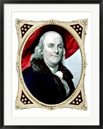 Framed Benjamin Franklin (color) Print