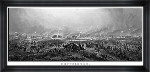 Framed Battle of Gettysburg (digitally restored) Print