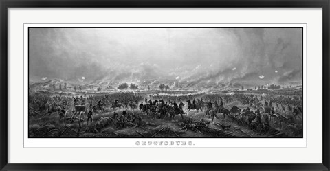 Framed Battle of Gettysburg (digitally restored) Print