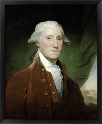 Framed Digitally Restored Vector Painting of George Washington Print