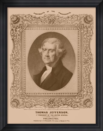 Framed Thomas Jefferson (decorative print) Print