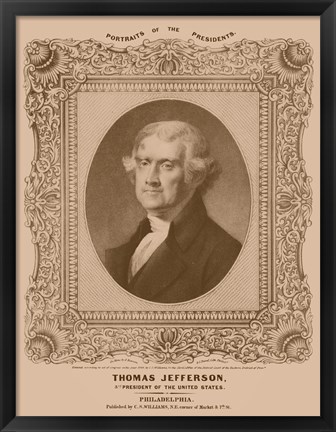 Framed Thomas Jefferson (decorative print) Print