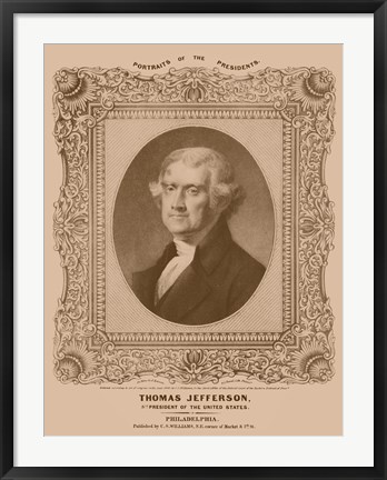 Framed Thomas Jefferson (decorative print) Print