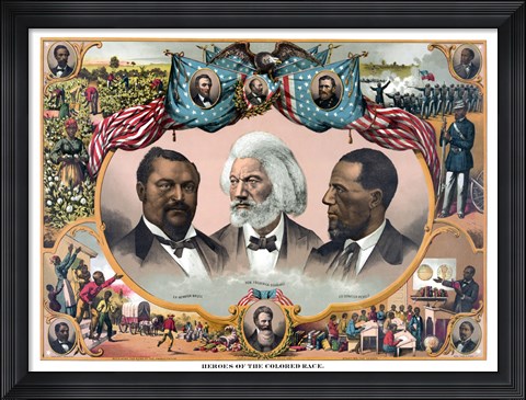 Framed Heroes of the Colored Race Print