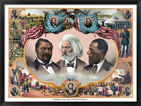 Framed Heroes of the Colored Race Print