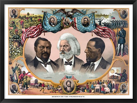 Framed Heroes of the Colored Race Print