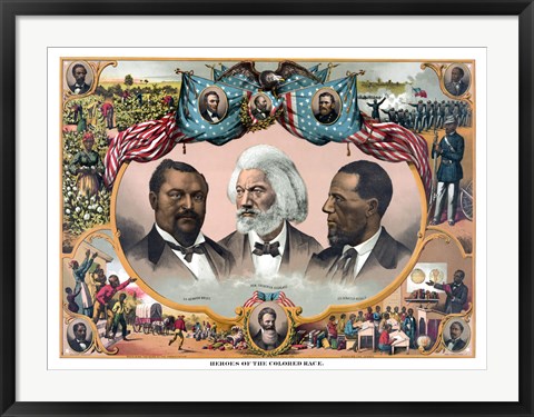 Framed Heroes of the Colored Race Print