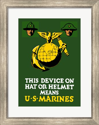 Framed Marine Corps Emblem - World War I Print