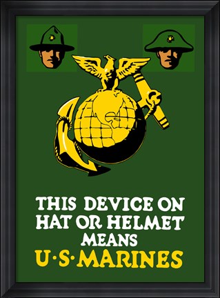 Framed Marine Corps Emblem - World War I Print